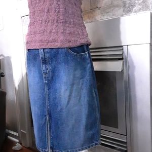 SQUEEZE Denim shirt with front sexy split